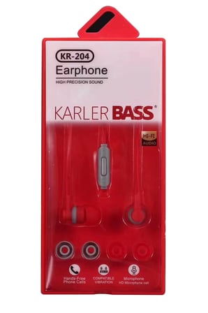Karler Bass KR-204 Kablolu Kulaklık - Kırmızı