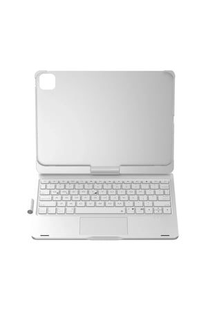 uryport Apple iPad Pro 11 (2024) F11 ATS Kılıf Magic Dönen Klavyeli Tablet Kılıf - Gümüş