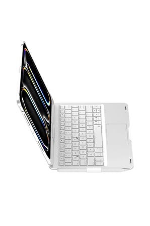 uryport Apple iPad Pro 11 (2024) F11 ATS Kılıf Magic Dönen Klavyeli Tablet Kılıf - Gümüş