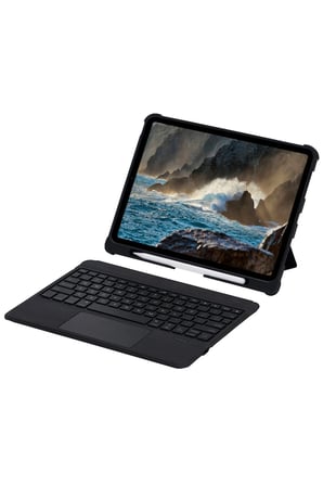 uryport Apple T5209D iPad Pro 12.9 (2021) Kılıf İnter Ledli Klavyeli Tablet Kılıfı - Siyah