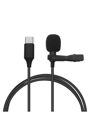 uryport Type-C 2 Metre Double Mikrofon - Siyah