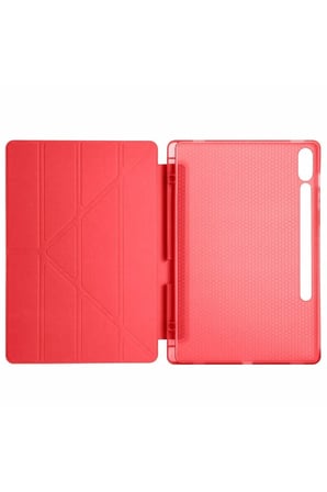 Uryport Samsung Galaxy X510 Tab S9 Fe 11 Kılıf Kalemlikli Mars Tablet Kılıfı - Kırmızı