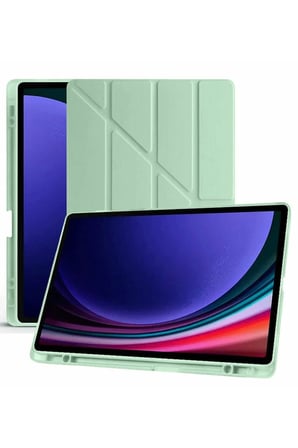 Uryport Samsung Galaxy X510 Tab S9 Fe 11 Kılıf Kalemlikli Mars Tablet Kılıfı - Açık Yeşil