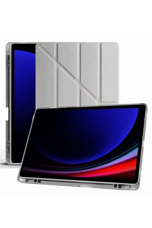 Uryport Samsung Galaxy X510 Tab S9 Fe 11 Kılıf Kalemlikli Mars Tablet Kılıfı - Koyu Gri
