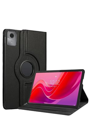 uryport Lenovo Tab M11 TB330FU 360 Tablet Deri Kılıf - Siyah