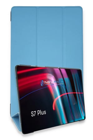 uryport Samsung Galaxy T970 Tab S7 Plus 12.4 Kılıf Tablet Smart Kılıf - Mavi
