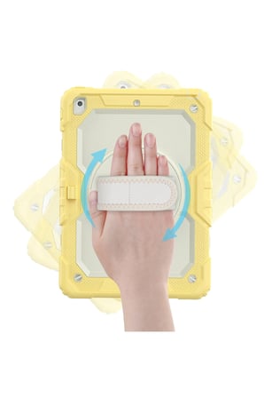 uryport Apple iPad 10.2 (7.nesil) Kılıf Strap New Tablet Kapak - Sarı