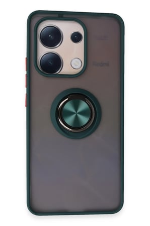 uryport Xiaomi Redmi Note 13 4G Kılıf Montreal Yüzüklü Silikon Kapak - Yeşil