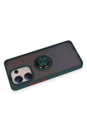 uryport Xiaomi Redmi Note 13 4G Kılıf Montreal Yüzüklü Silikon Kapak - Yeşil