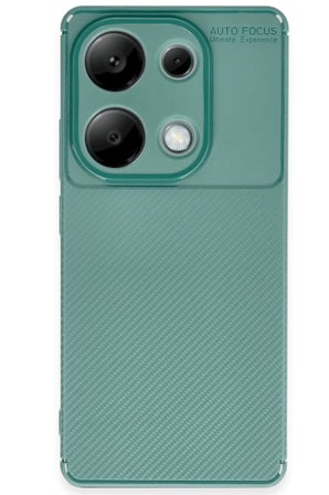 Uryport Xiaomi Redmi Note 13 Pro 4G Kılıf Auto Focus Karbon Kapak - Koyu Yeşil