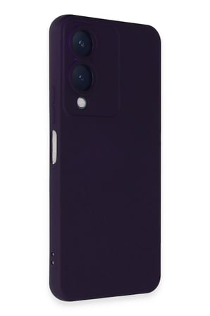uryport Vivo Y17S Kılıf Nano içi Kadife Silikon - Mor