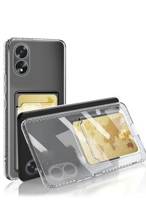 uryport Oppo A38 Kılıf Kart Şeffaf Silikon - Şeffaf