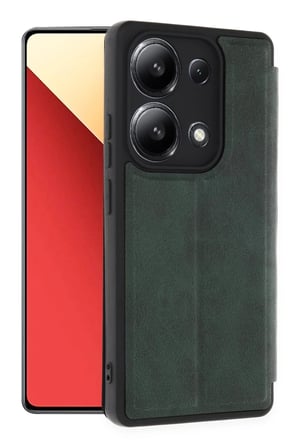 uryport Xiaomi Redmi Note 13 4G Kılıf Flip Cover - Koyu Yeşil