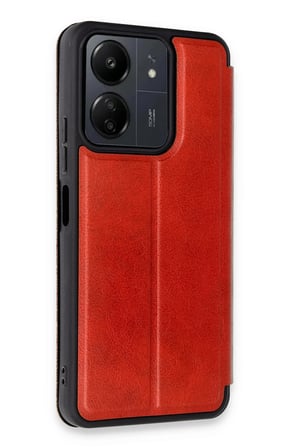 uryport Xiaomi Redmi 13C Kılıf Flip Cover - Kırmızı