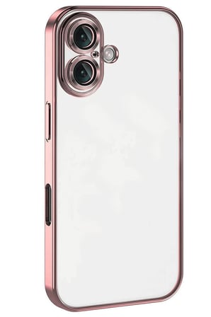 uryport Apple iPhone 16 Kılıf Razer Lensli Silikon - Pembe