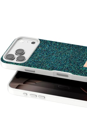 Onegif Apple iPhone 17 Pro Bright Simli Kapak - Koyu Yeşil