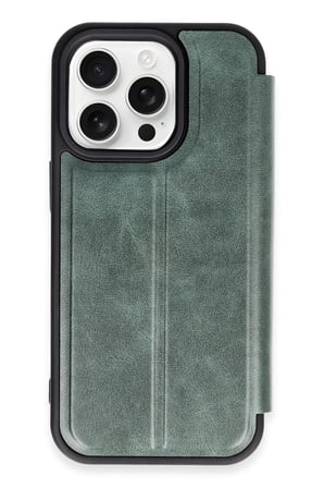 uryport Apple iPhone 14 Pro Max Kılıf Flip Cover - Koyu Yeşil