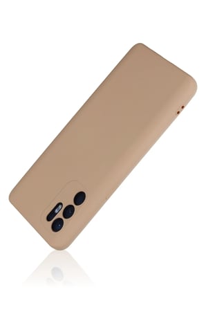 uryport Oppo Reno 6 Kılıf Nano içi Kadife Silikon - Pudra