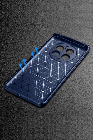 Uryport Realme 12 Pro Plus Kılıf Auto Focus Karbon Kapak - Lacivert