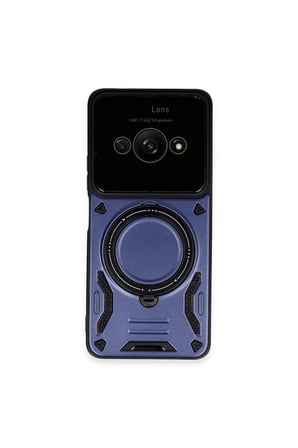 uryport Xiaomi Poco C61 Kılıf Joy Lens Standlı Kapak - Lacivert