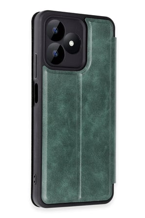 uryport Realme Note 50 4G Kılıf Flip Cover - Koyu Yeşil