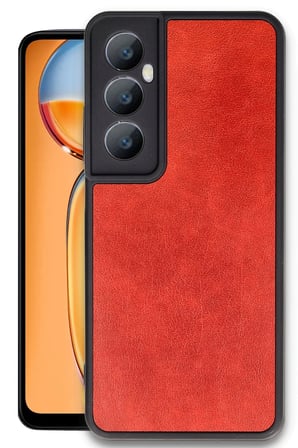 uryport Realme C65 Kılıf Aras Deri Kapak - Kırmızı