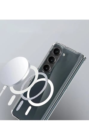 uryport Samsung Galaxy Z Fold 6 Kılıf Magneticsafe Şeffaf Silikon - Şeffaf
