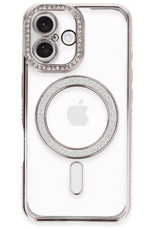 uryport Apple iPhone 16 Kılıf Joke Simli Magneticsafe Kılıf - Pembe