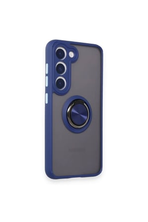 uryport Samsung Galaxy M15 Kılıf Montreal Yüzüklü Silikon Kapak - Lacivert
