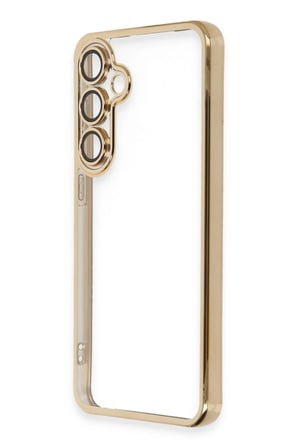 uryport Samsung Galaxy S24 FE Kılıf Razer Lensli Silikon - Gold