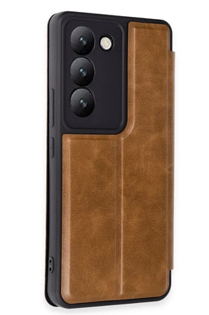uryport Vivo V30 Lite 4G Kılıf Flip Cover - Taba