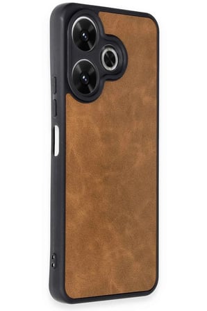 uryport Xiaomi Redmi 13 4G Kılıf Aras Deri Kapak - Taba