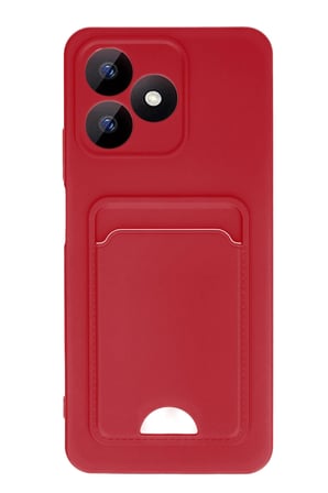 uryport Realme Note 50 4G Kılıf Kelvin Kartvizitli Silikon - Kırmızı