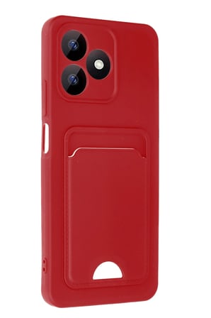 uryport Realme Note 50 4G Kılıf Kelvin Kartvizitli Silikon - Kırmızı