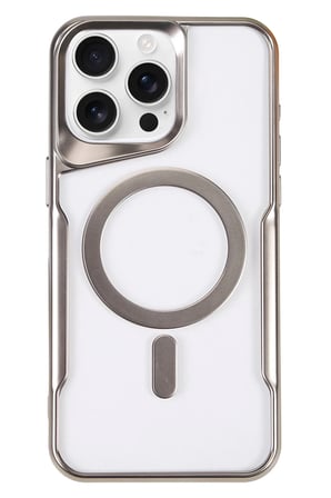 uryport Apple iPhone 16 Pro Kılıf Boyi Magsafe Silikon Kapak - Gümüş