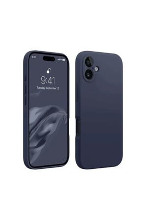 uryport Apple iPhone 16 Kılıf First Silikon - Lacivert
