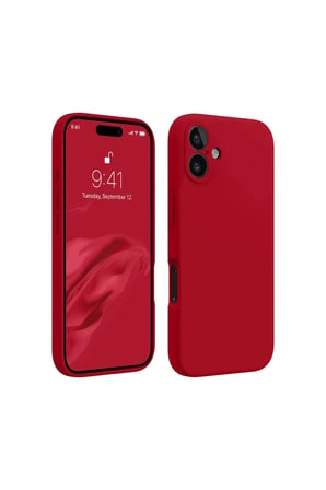 uryport Apple iPhone 16 Kılıf First Silikon - Kırmızı