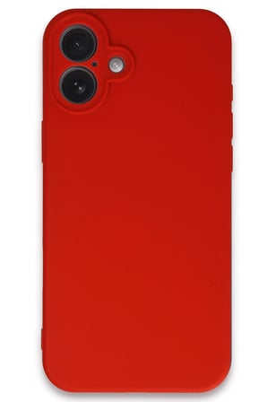 uryport Apple iPhone 16 Kılıf First Silikon - Kırmızı