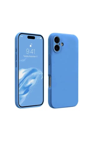 uryport Apple iPhone 16 Kılıf First Silikon - Mavi