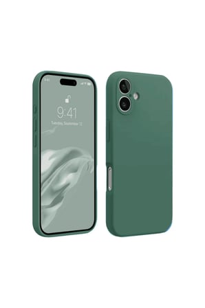 uryport Apple iPhone 16 Plus Kılıf First Silikon - Koyu Yeşil