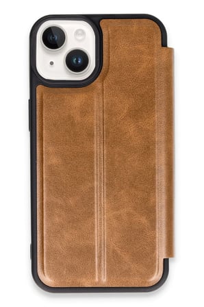 uryport Apple iPhone 14 Kılıf Flip Cover - Taba