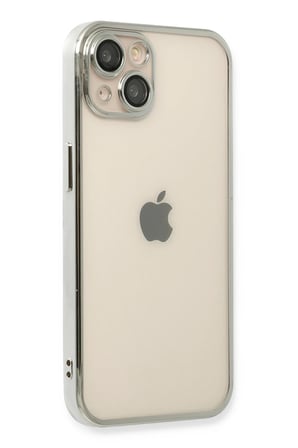 uryport Apple iPhone 13 Kılıf Razer Lensli Silikon - Gümüş