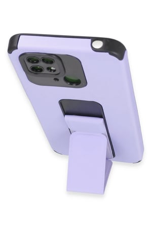 uryport Xiaomi Redmi 10C Kılıf Mega Standlı Silikon - Lila