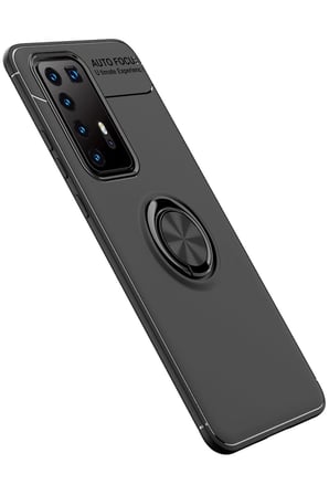 uryport Huawei P40 Pro Kılıf Range Yüzüklü Silikon - Siyah