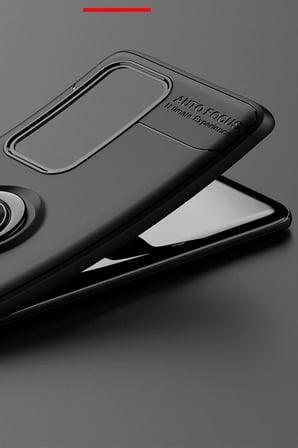 uryport Huawei P40 Pro Kılıf Range Yüzüklü Silikon - Siyah