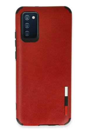 uryport Samsung Galaxy A03S Kılıf Loop Deri Silikon - Kırmızı