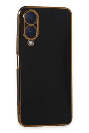 uryport Vivo Y17S Kılıf Volet Silikon - Siyah