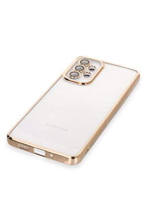 uryport Samsung Galaxy A53 5G Kılıf Razer Lensli Silikon - Gold