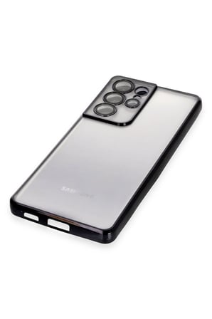 uryport Samsung Galaxy S21 Ultra Kılıf Razer Lensli Silikon - Siyah