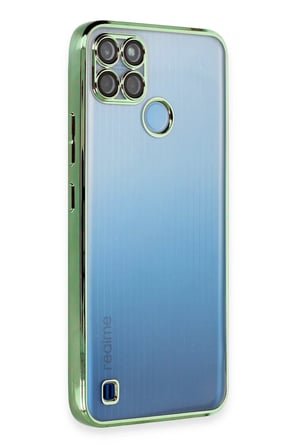 uryport Realme C25Y Kılıf Razer Lensli Silikon - Yeşil